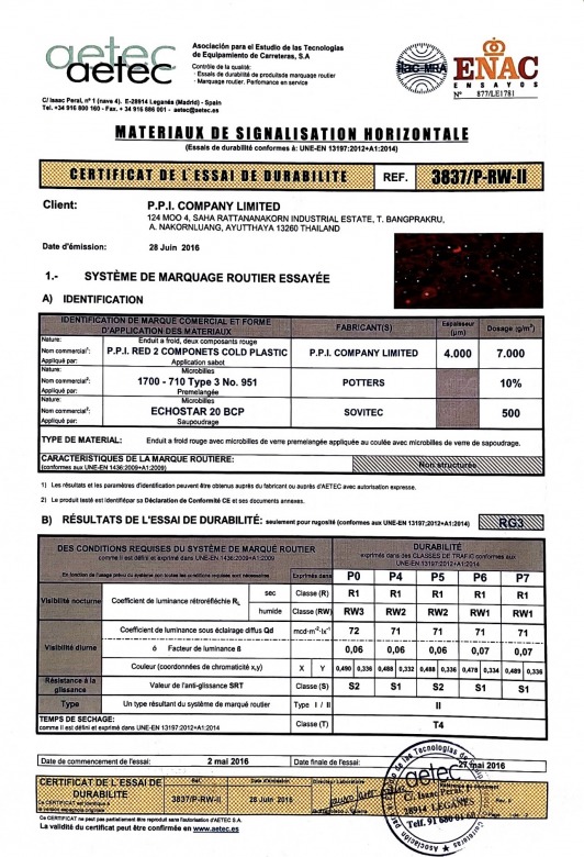 Cold Plastic Certificate